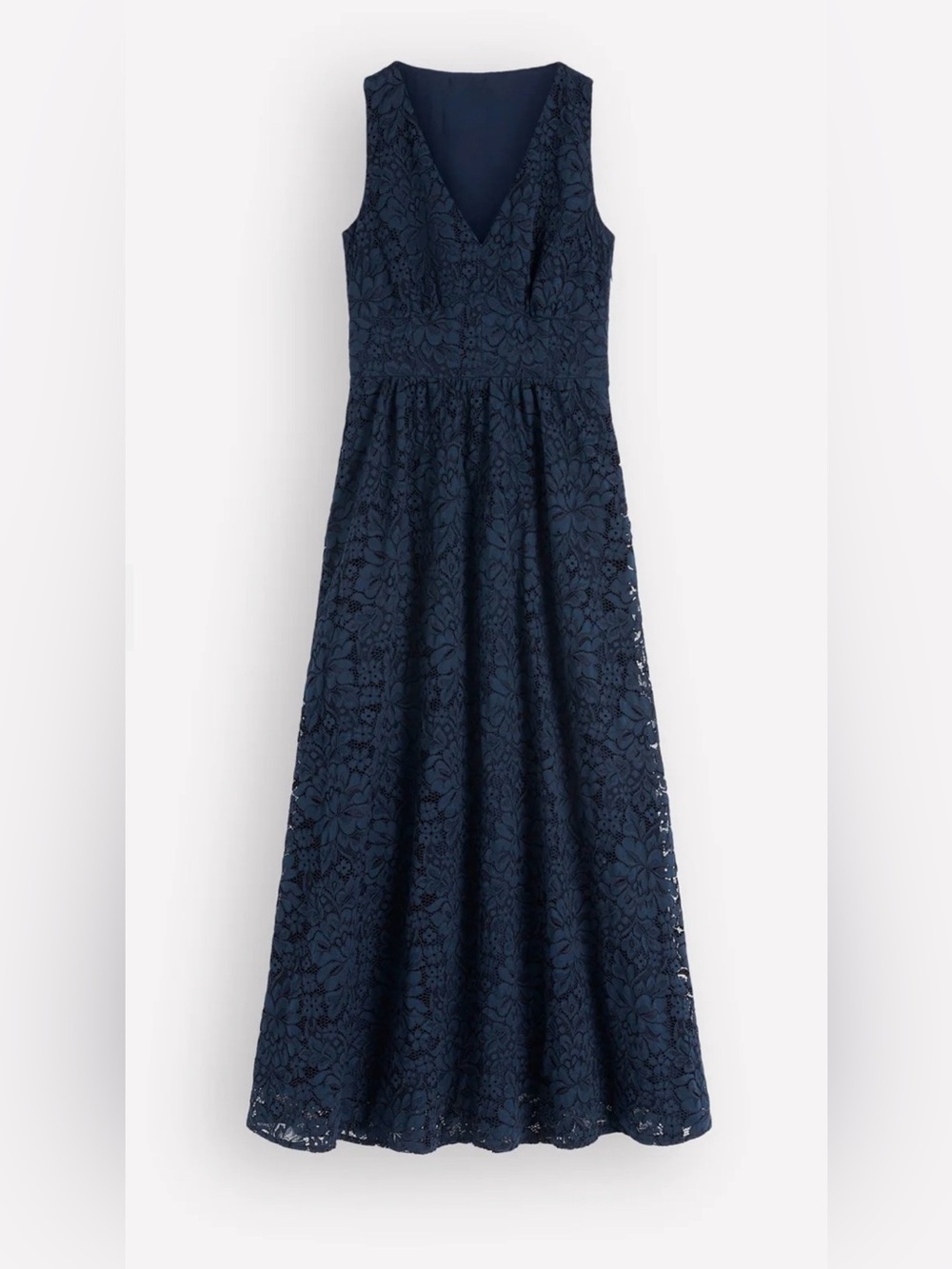 Boden Lace Plunge Neck Panel Dress Navy Size 6 NWT - Picture 5 of 14
